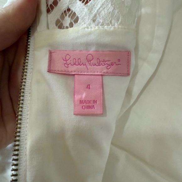 Lily Pulitzer Dress Women’s Size 4 White A Line Shift Lace - Picture 3 of 3
